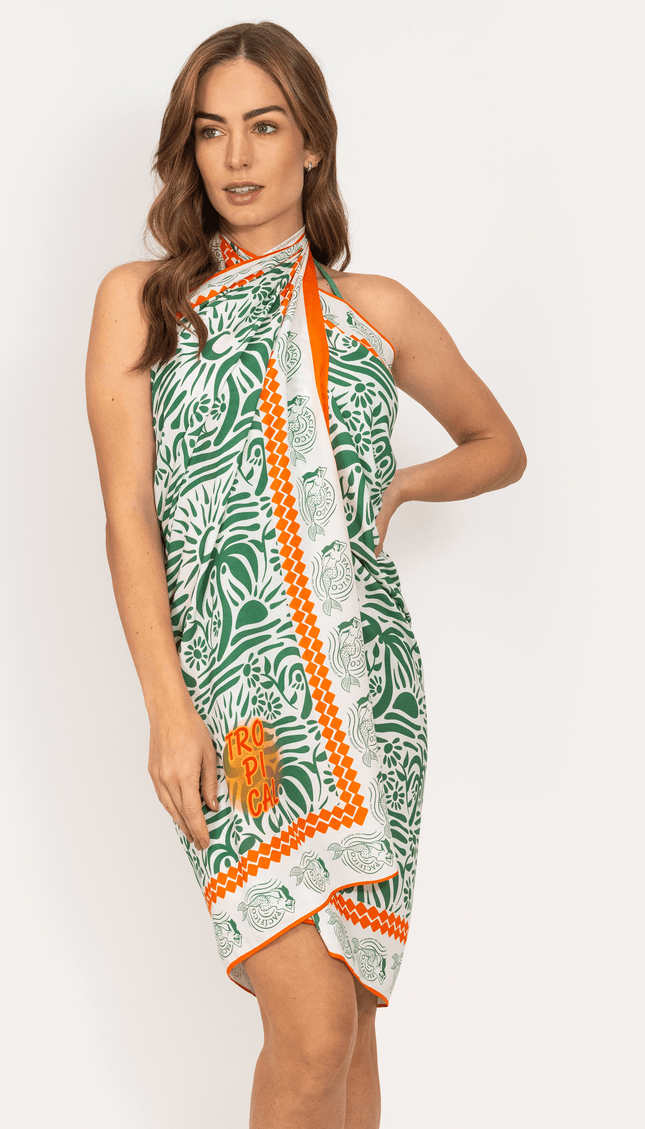 Pareo Envolvente Tropical Mode, Colección Pacífico - Bari, los mejores trajes de baño y Bikinis. Diseño y tecnología juntos.