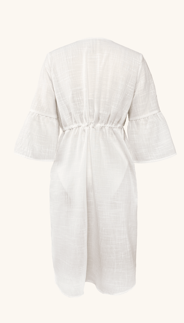 Salida Blanca Manga 3/4, Colección ODISEA - Bari, los mejores trajes de baño y Bikinis. Diseño y tecnología juntos.