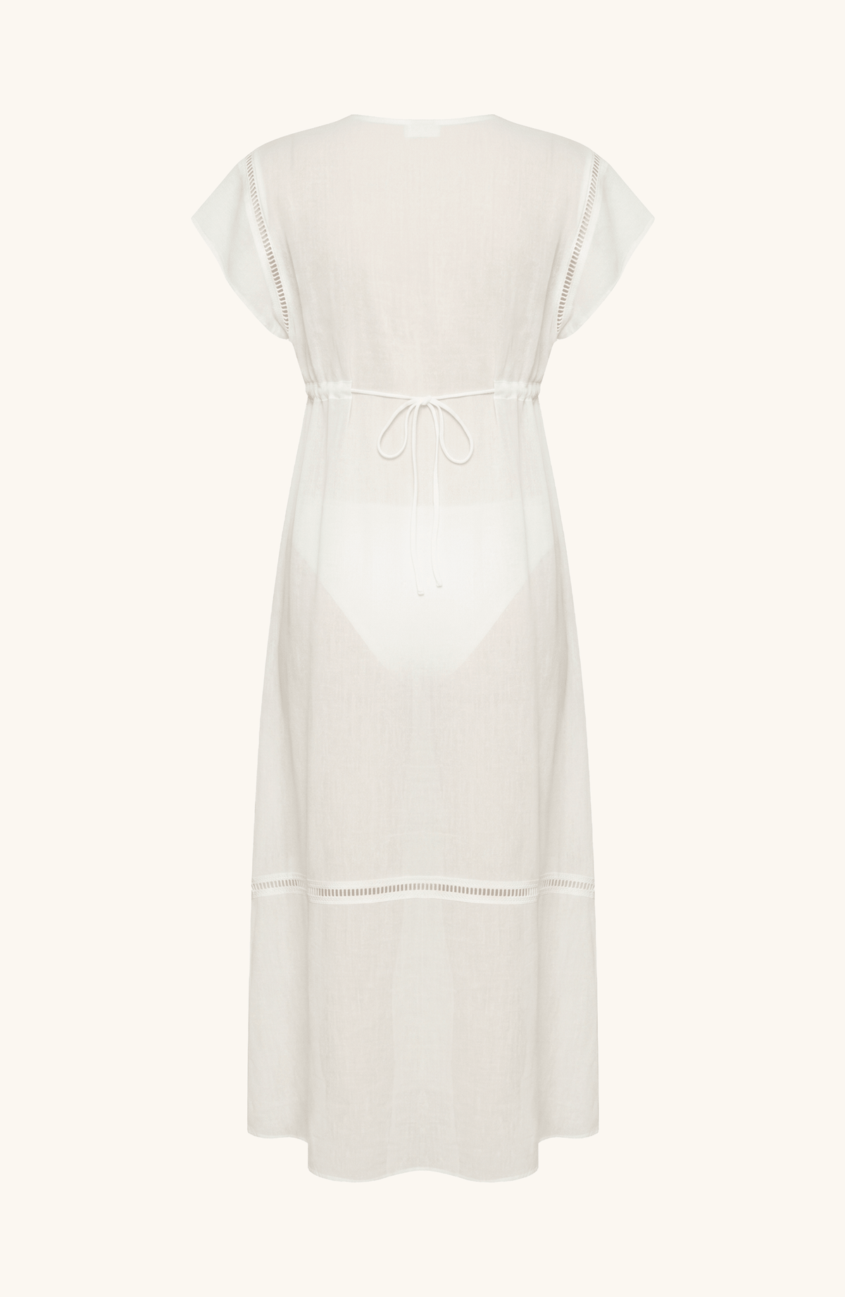 Salida Vestido Blanco, Colección ODISEA - Bari, los mejores trajes de baño y Bikinis. Diseño y tecnología juntos.