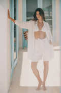 Short Blanco Lino, Colección ODISEA - Bari, los mejores trajes de baño y Bikinis. Diseño y tecnología juntos.
