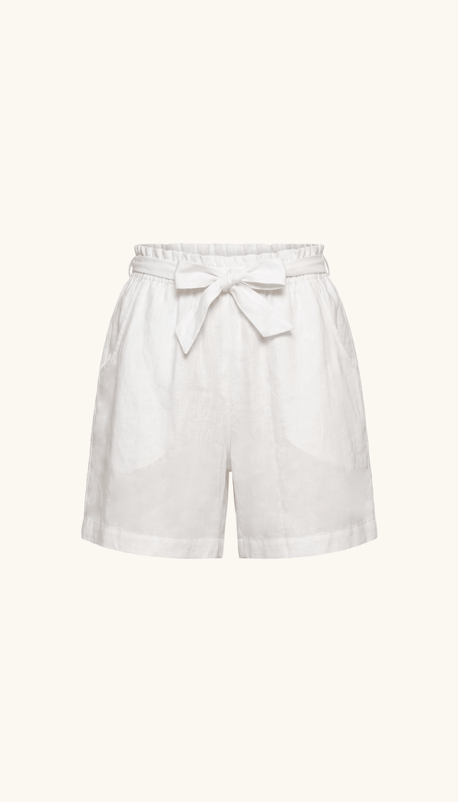Short Blanco Lino, Colección ODISEA - Bari, los mejores trajes de baño y Bikinis. Diseño y tecnología juntos.