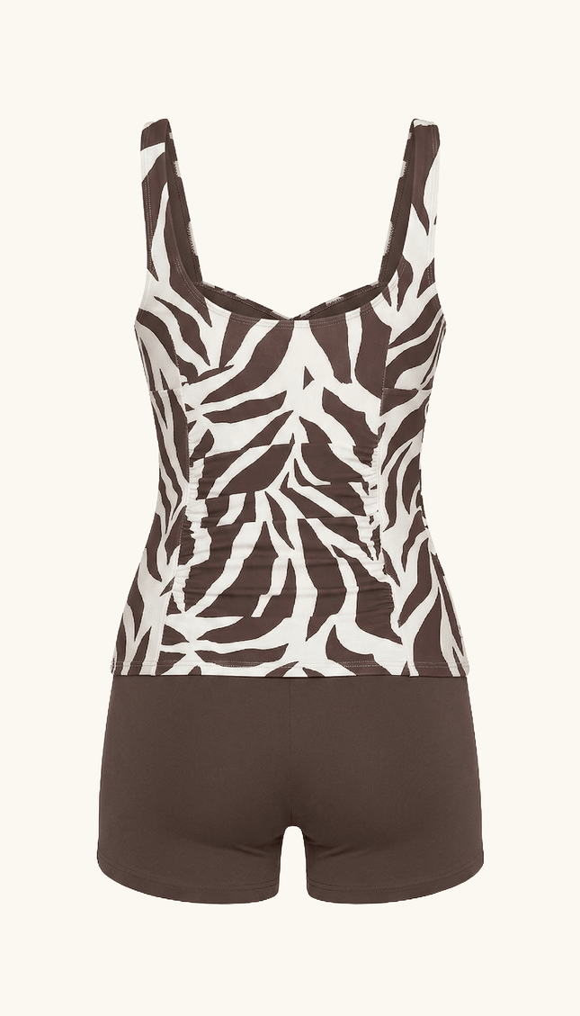 Tankini con Short Animal Print, Colección ODISEA - Bari, los mejores trajes de baño y Bikinis. Diseño y tecnología juntos.