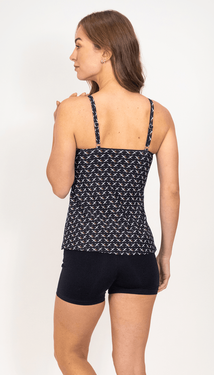 Tankini con Short Cocoa, Colección Pacífico - Bari, los mejores trajes de baño y Bikinis. Diseño y tecnología juntos.
