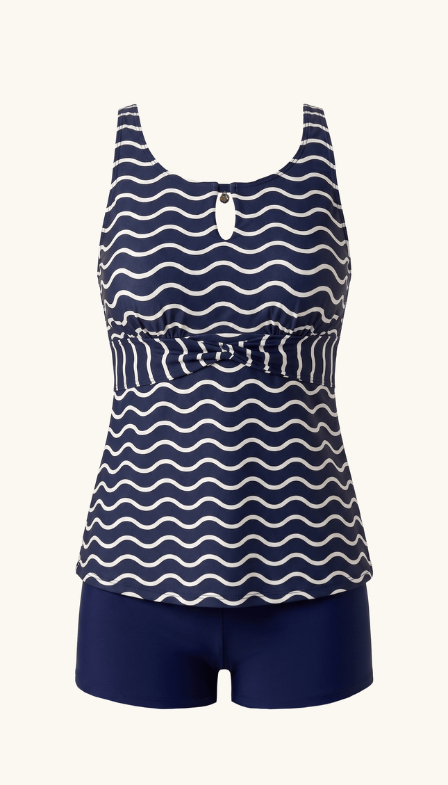 Tankini con short Olas, Colección ODISEA - Bari, los mejores trajes de baño y Bikinis. Diseño y tecnología juntos.