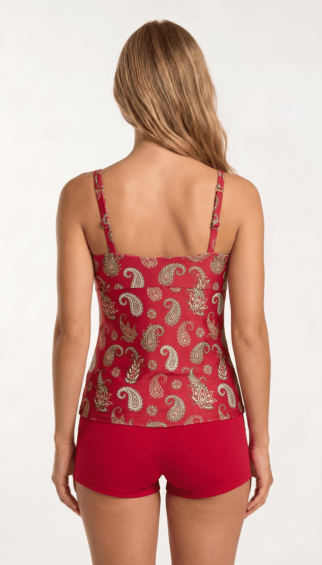 Tankini con Short Paisley , Colección ODISEA - Bari, los mejores trajes de baño y Bikinis. Diseño y tecnología juntos.