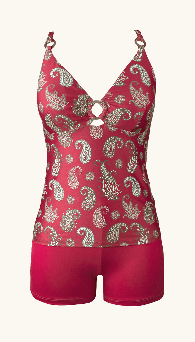 Tankini con Short Paisley , Colección ODISEA - Bari, los mejores trajes de baño y Bikinis. Diseño y tecnología juntos.