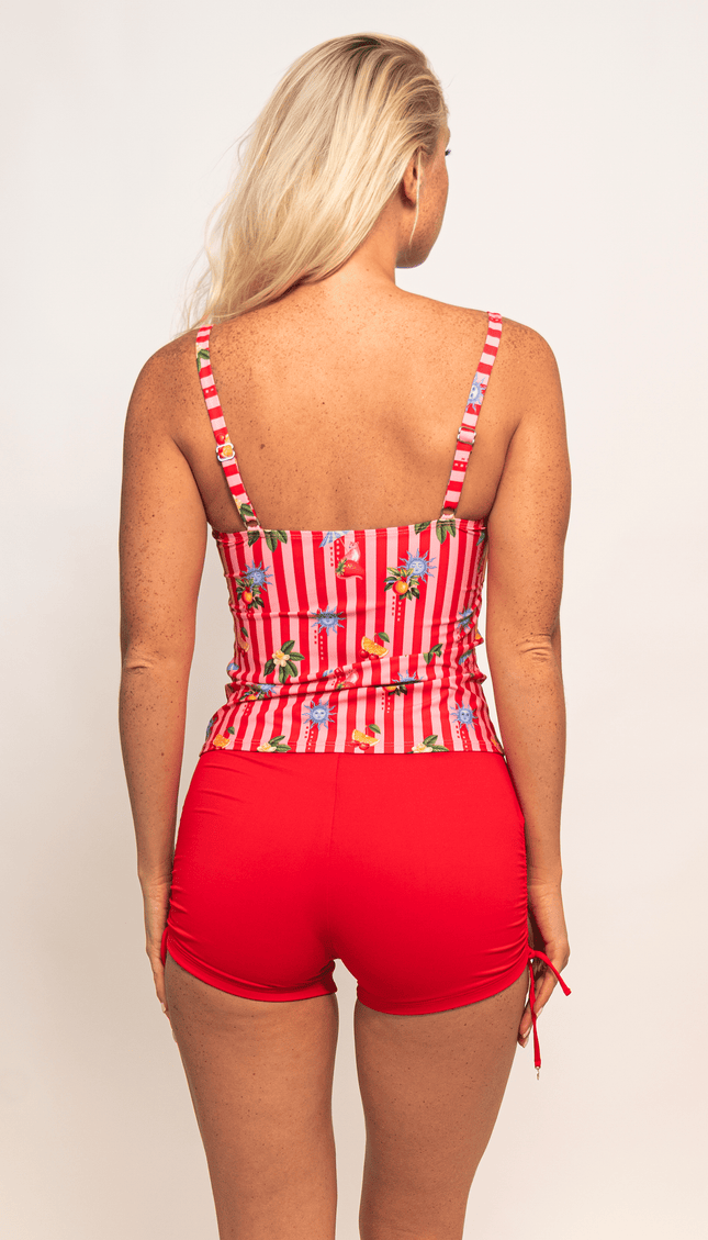 Tankini con Short Rayas, Colección Alma Fruta - Bari, los mejores trajes de baño y Bikinis. Diseño y tecnología juntos.