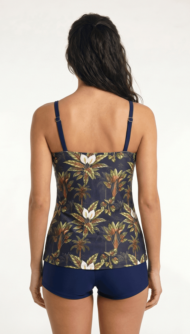 Tankini con Short Selva , Colección ODISEA - Bari, los mejores trajes de baño y Bikinis. Diseño y tecnología juntos.