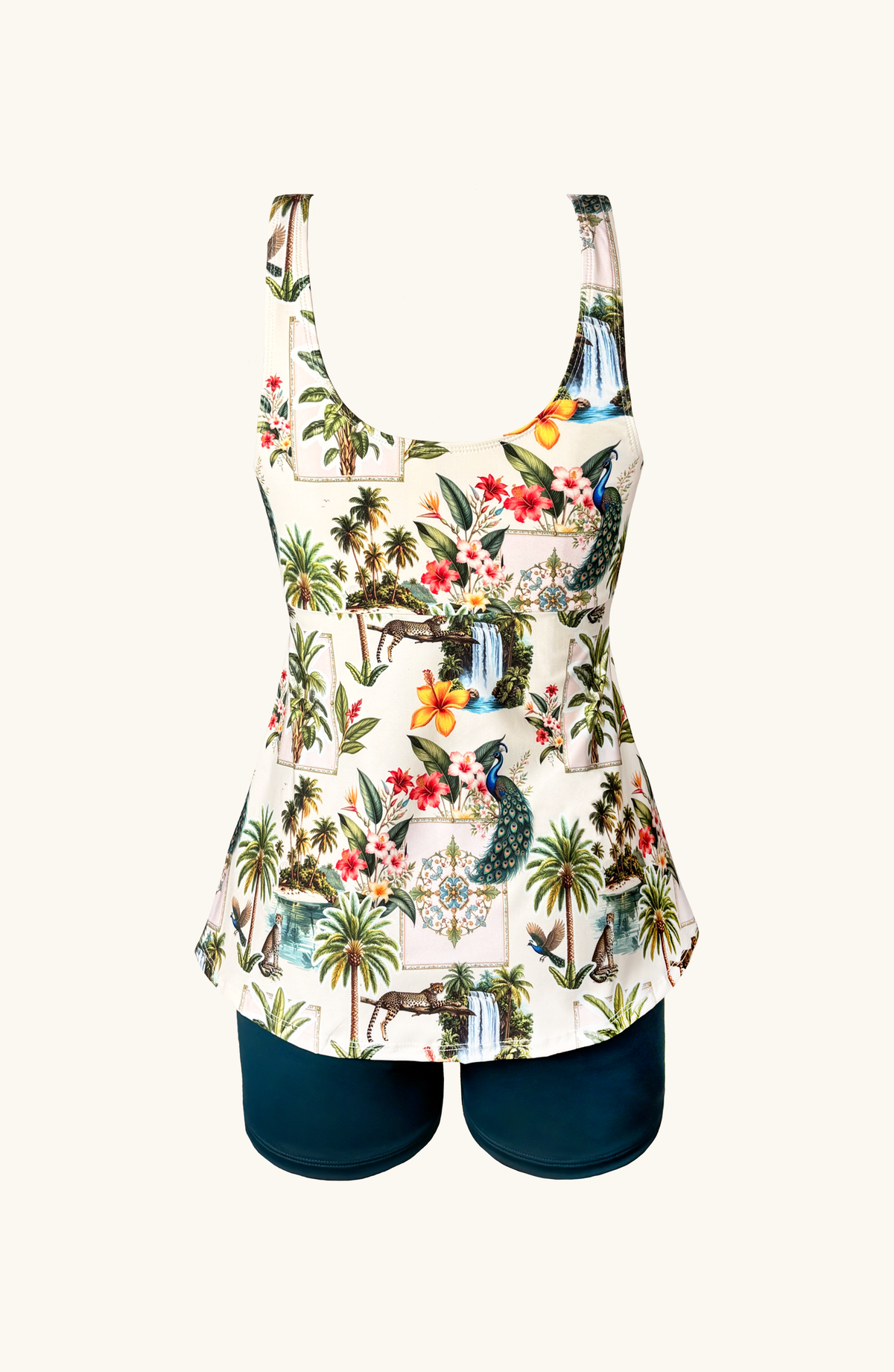 Tankini con Short Tropicana , Colección ODISEA - Bari, los mejores trajes de baño y Bikinis. Diseño y tecnología juntos.