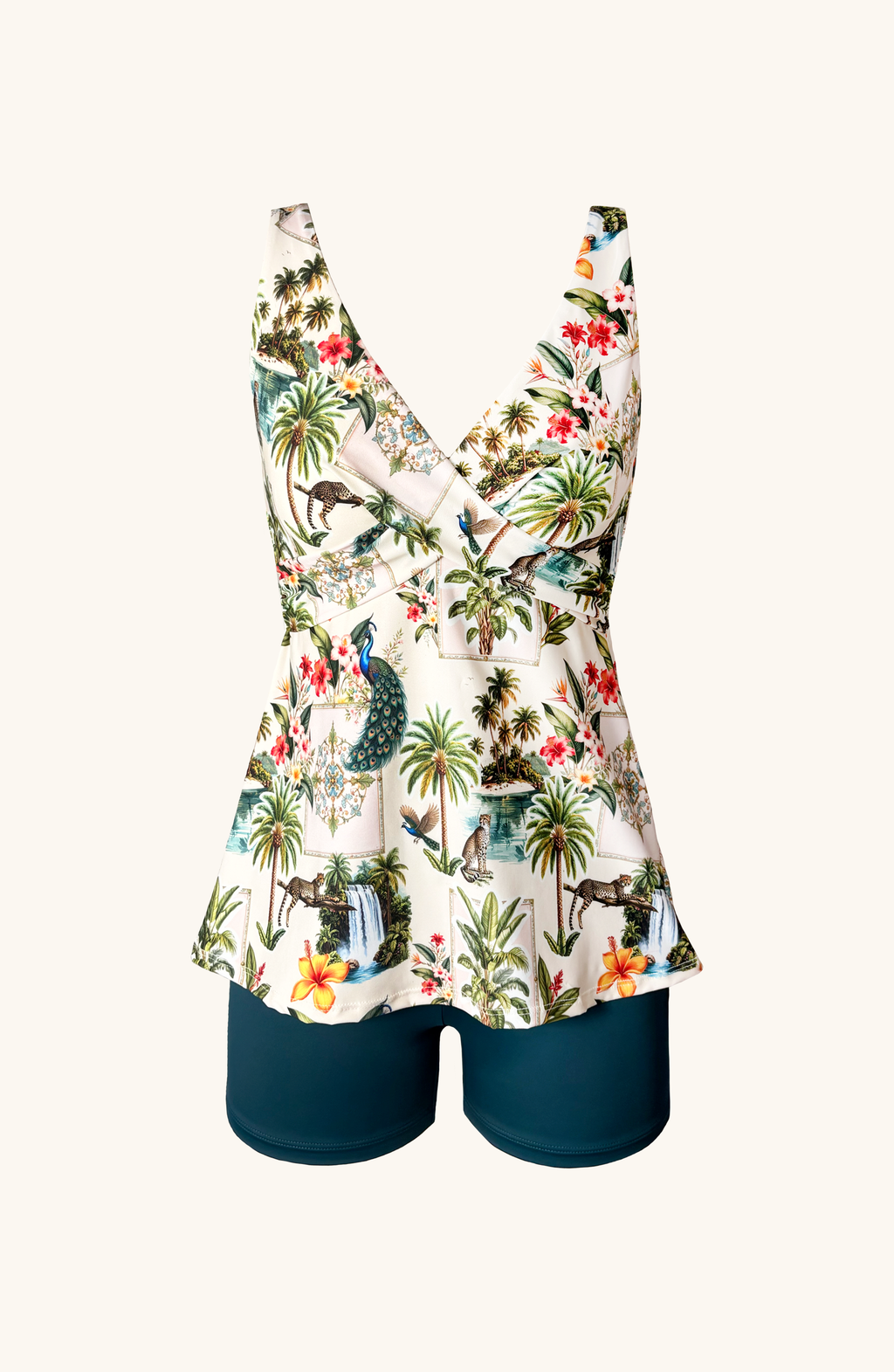 Tankini con Short Tropicana , Colección ODISEA - Bari, los mejores trajes de baño y Bikinis. Diseño y tecnología juntos.