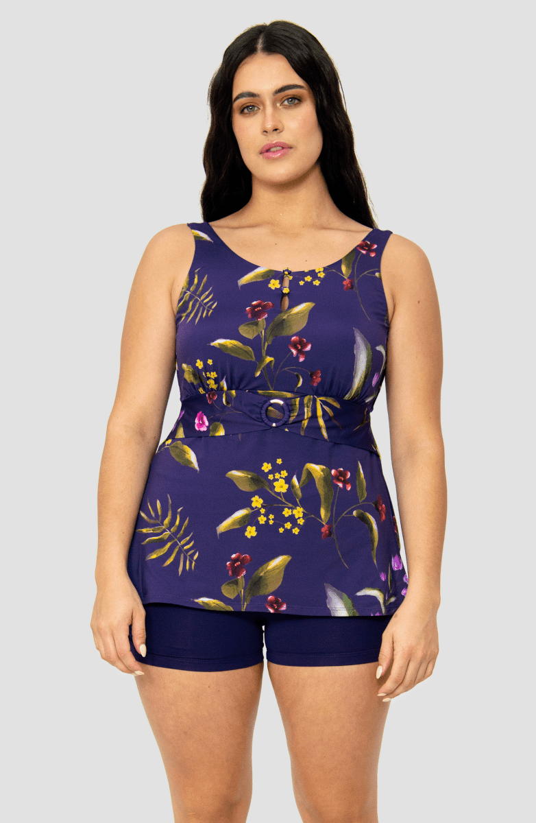 Tankini Estampado Botánico Short Alma Viajera - Bari, los mejores trajes de baño y Bikinis. Diseño y tecnología juntos.