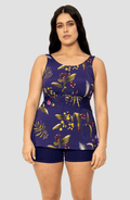 Tankini Estampado Botánico Short Alma Viajera - Bari, los mejores trajes de baño y Bikinis. Diseño y tecnología juntos.