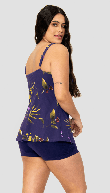 Tankini Estampado Botánico Short Alma Viajera - Bari, los mejores trajes de baño y Bikinis. Diseño y tecnología juntos.