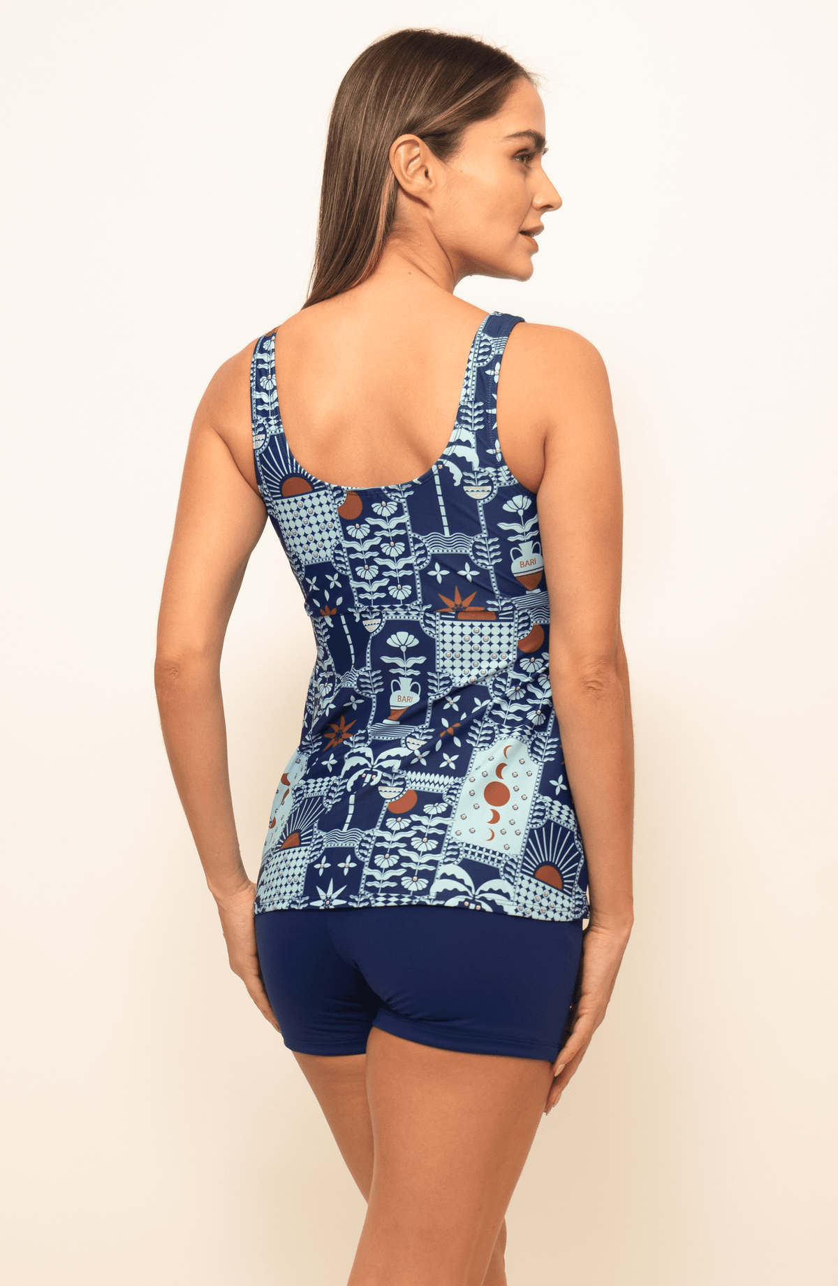Tankini Short Blu Di Mare, Colección Limoncello - Bari, los mejores trajes de baño y Bikinis. Diseño y tecnología juntos.