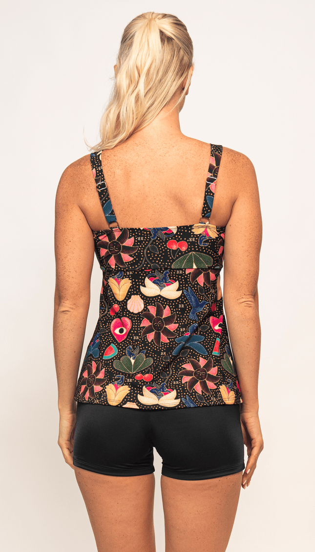 Tankini Short Midnight Garden, Colección Alma Frutal - Bari, los mejores trajes de baño y Bikinis. Diseño y tecnología juntos.