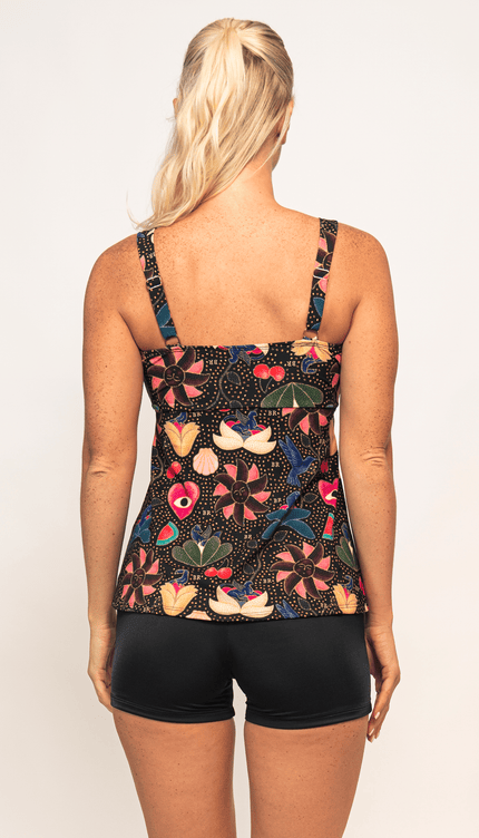 Tankini Short Midnight Garden, Colección Alma Frutal - Bari, los mejores trajes de baño y Bikinis. Diseño y tecnología juntos.