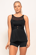 Tankini Short Negro, Colección Alma Frutal - Bari, los mejores trajes de baño y Bikinis. Diseño y tecnología juntos.