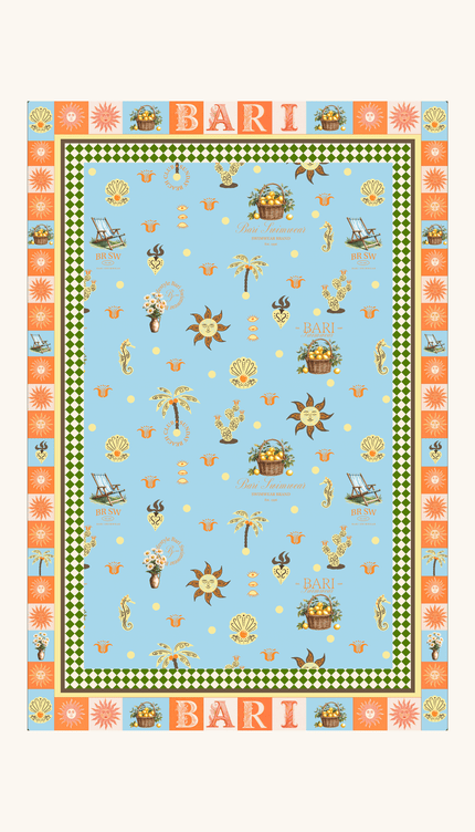 Toalla Reversible Campirana , Colección ODISEA - Bari, los mejores trajes de baño y Bikinis. Diseño y tecnología juntos.