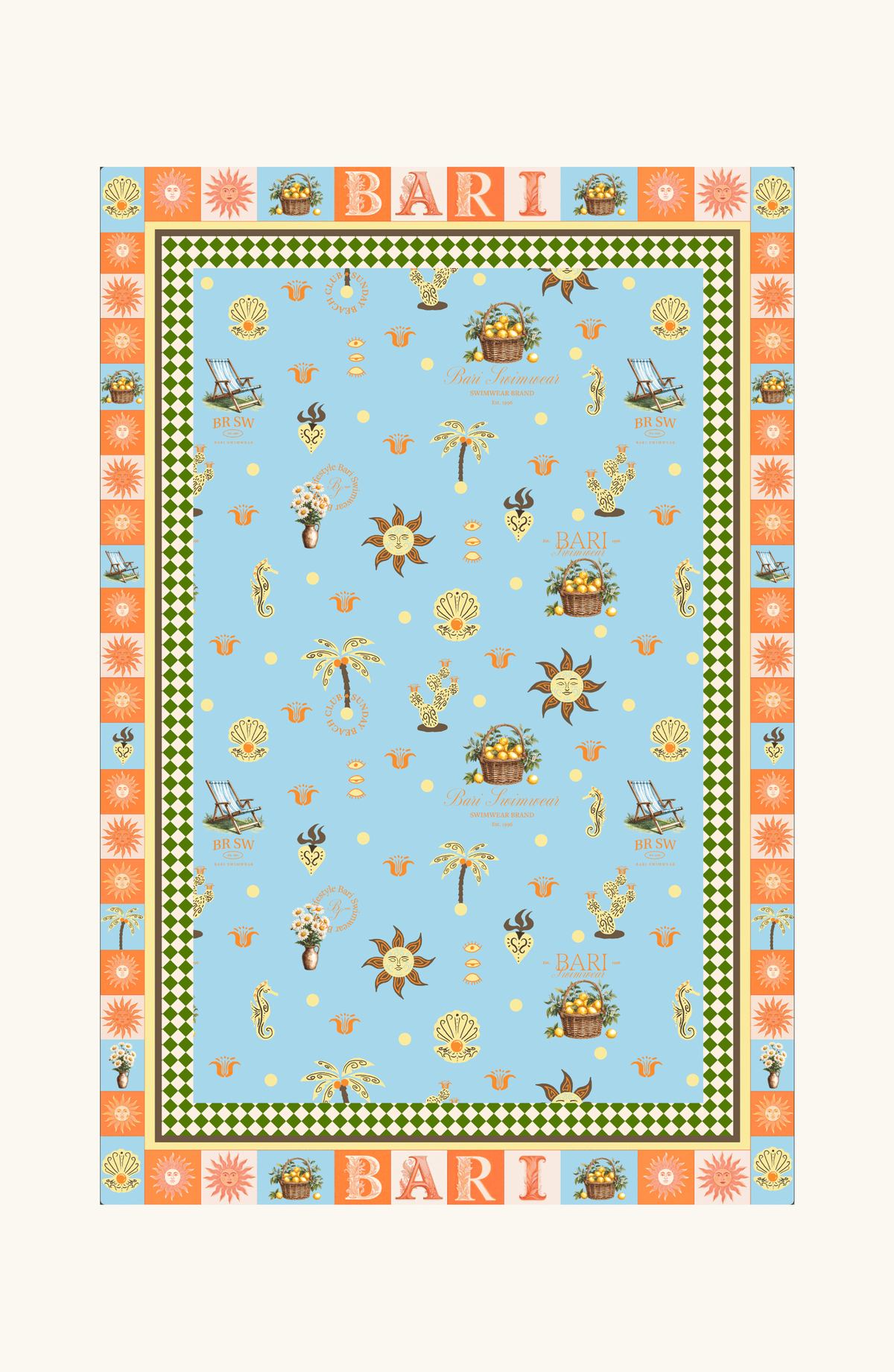 Toalla Reversible Campirana , Colección ODISEA - Bari, los mejores trajes de baño y Bikinis. Diseño y tecnología juntos.
