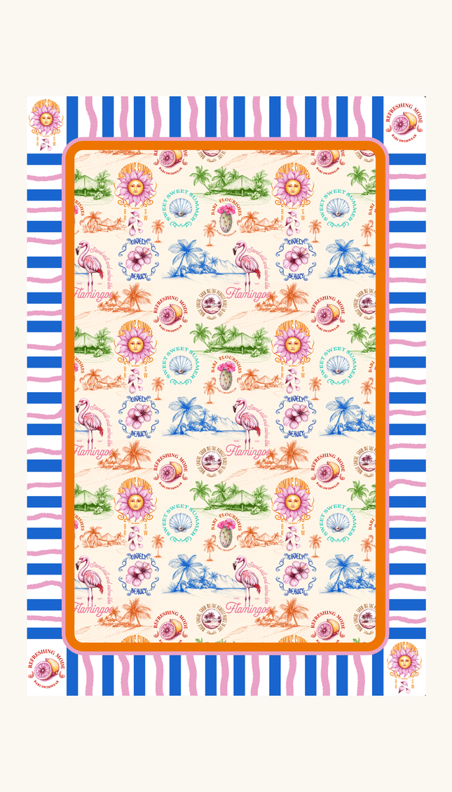 Toalla Reversible , Colección ALMA FRUTAL - Bari, los mejores trajes de baño y Bikinis. Diseño y tecnología juntos.
