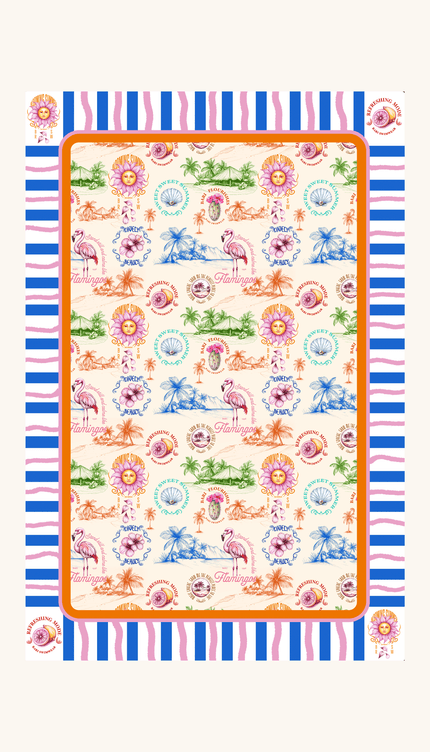Toalla Reversible , Colección ALMA FRUTAL - Bari, los mejores trajes de baño y Bikinis. Diseño y tecnología juntos.