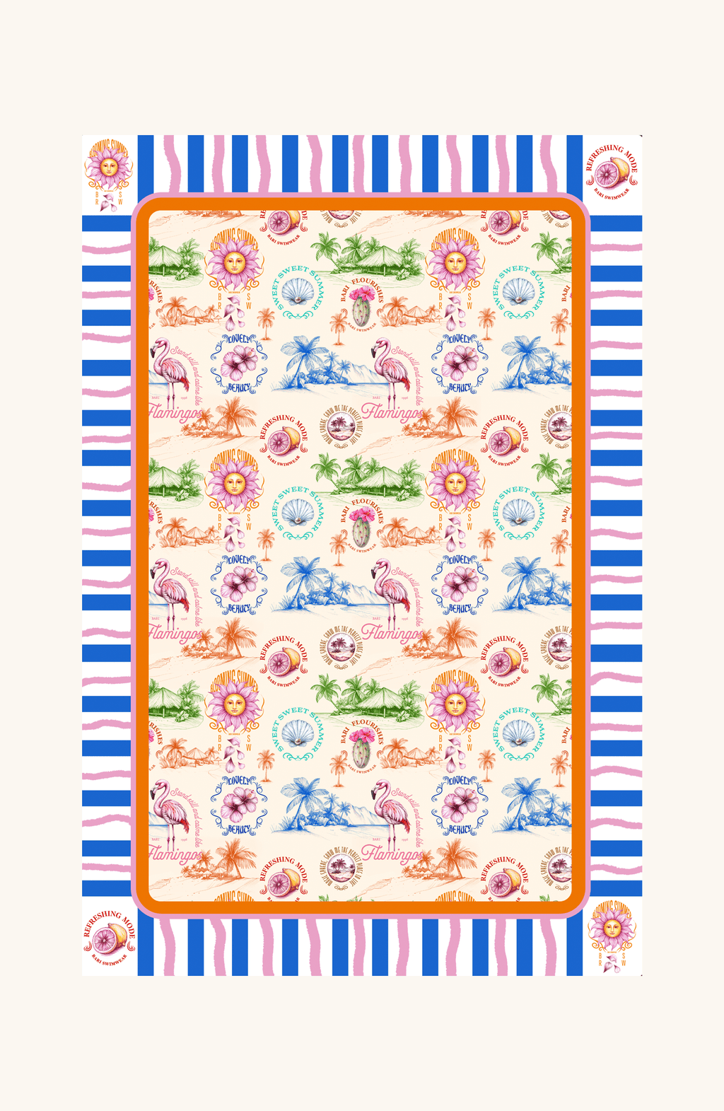 Toalla Reversible , Colección ALMA FRUTAL - Bari, los mejores trajes de baño y Bikinis. Diseño y tecnología juntos.