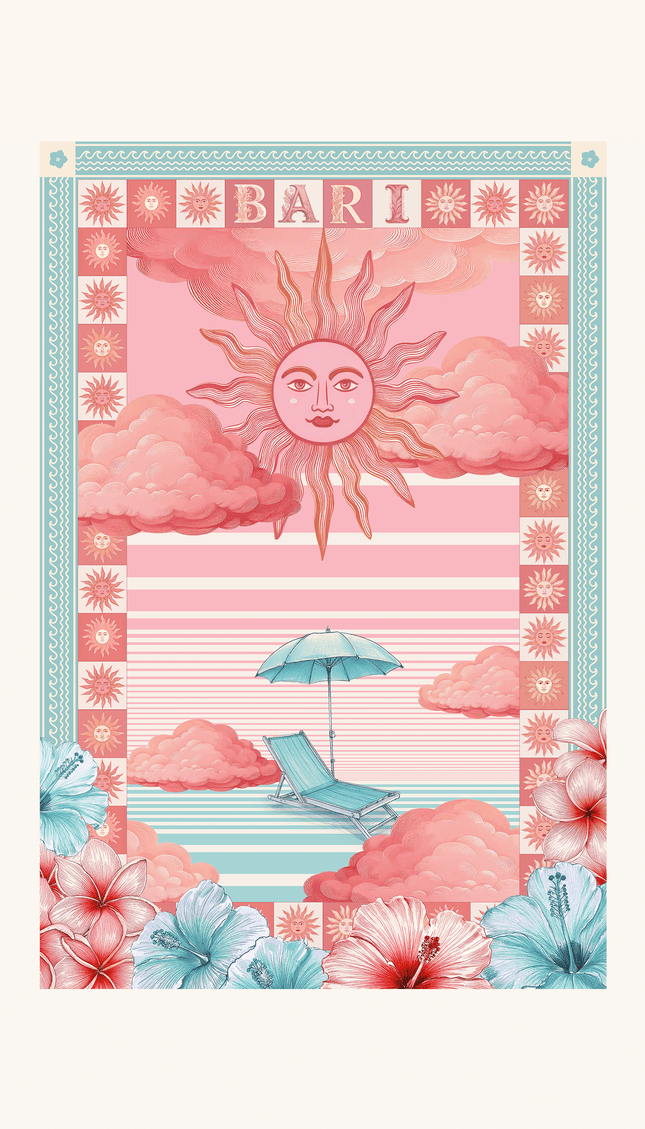 Toalla Reversible Sol, Colección Limoncello - Bari, los mejores trajes de baño y Bikinis. Diseño y tecnología juntos.