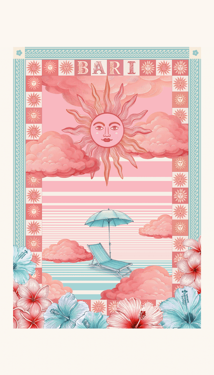 Toalla Reversible Sol, Colección Limoncello - Bari, los mejores trajes de baño y Bikinis. Diseño y tecnología juntos.