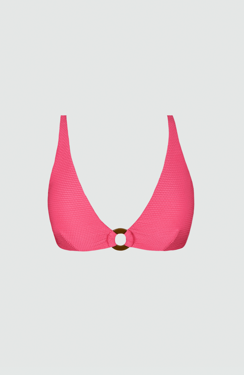 Top Bikini ESSENTIALS Rosa Argolla Bailando Entre Palmas - Bari, los mejores trajes de baño y Bikinis. Diseño y tecnología juntos.