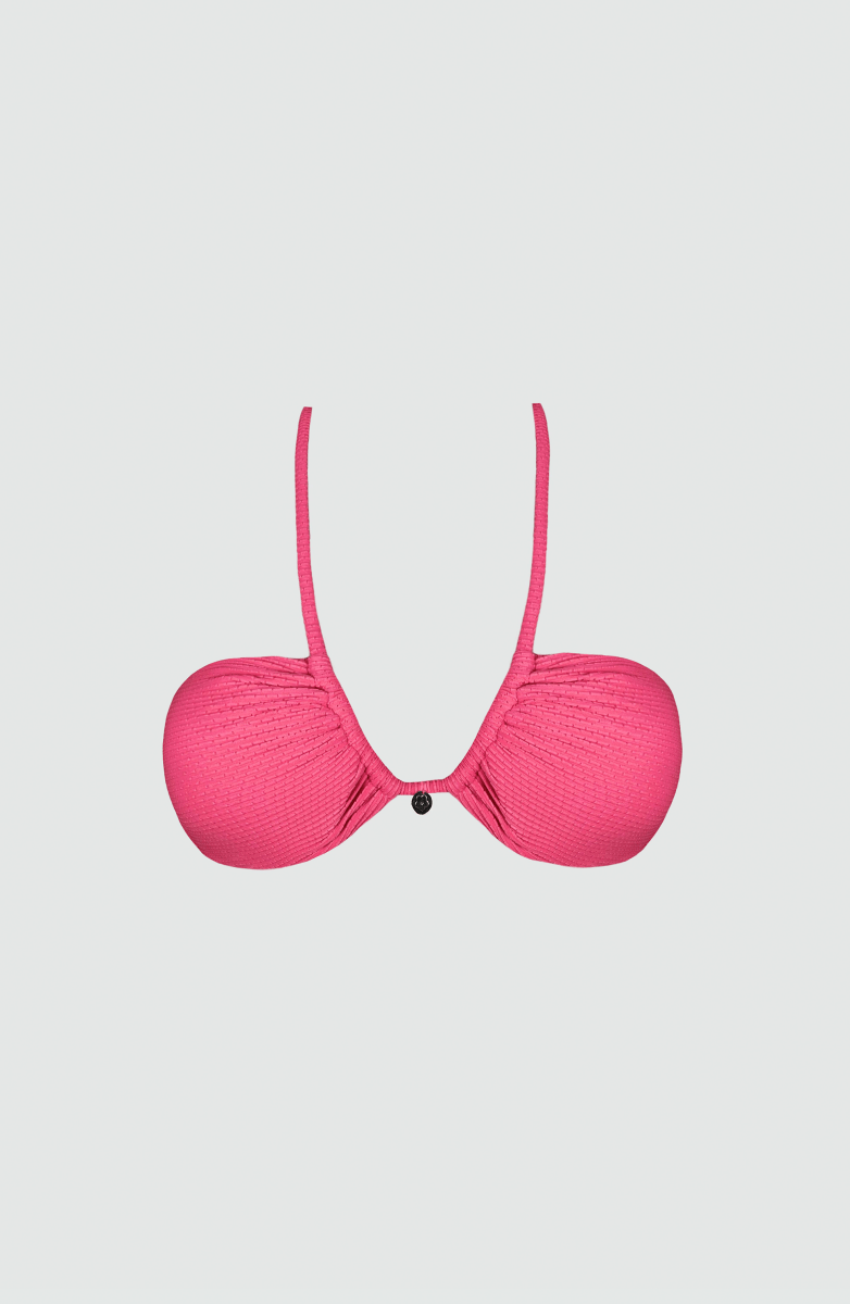 Top Bikini ESSENTIALS Rosa Halter Bailando Entre Palmas - Bari, los mejores trajes de baño y Bikinis. Diseño y tecnología juntos.
