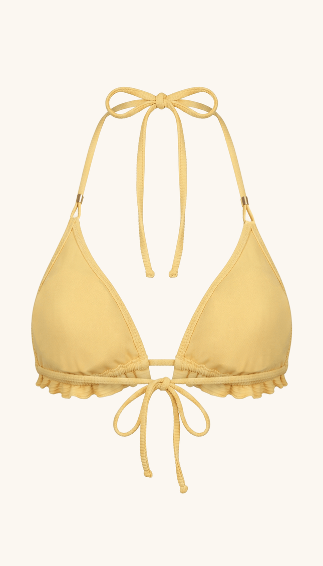 Top de Bikini Amarillo, Colección Alquimia - Bari, los mejores trajes de baño y Bikinis. Diseño y tecnología juntos.