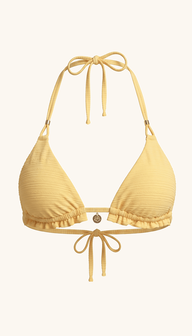 Top de Bikini Amarillo, Colección Alquimia - Bari, los mejores trajes de baño y Bikinis. Diseño y tecnología juntos.