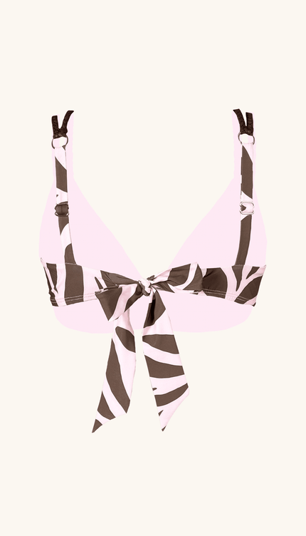 Top de Bikini Animal Print Rosa, Colección ODISEA - Bari, los mejores trajes de baño y Bikinis. Diseño y tecnología juntos.