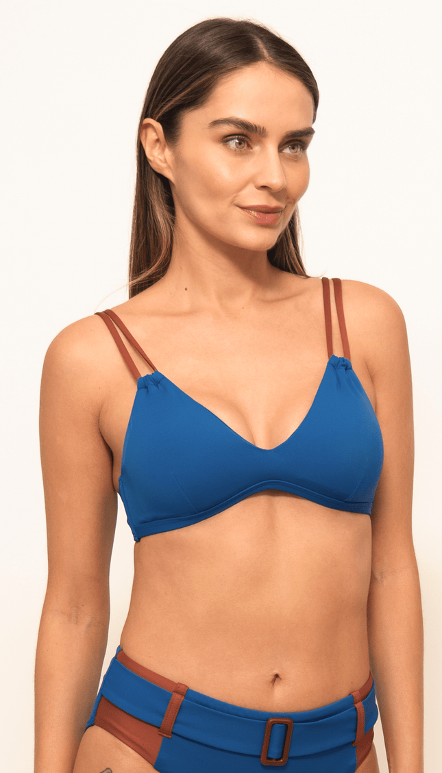 Top de Bikini Blu Di Mare , Colección Limoncello - Bari, los mejores trajes de baño y Bikinis. Diseño y tecnología juntos.