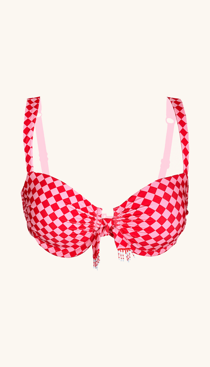 Top de Bikini Cuadros, Colección Alma Frutal - Bari, los mejores trajes de baño y Bikinis. Diseño y tecnología juntos.