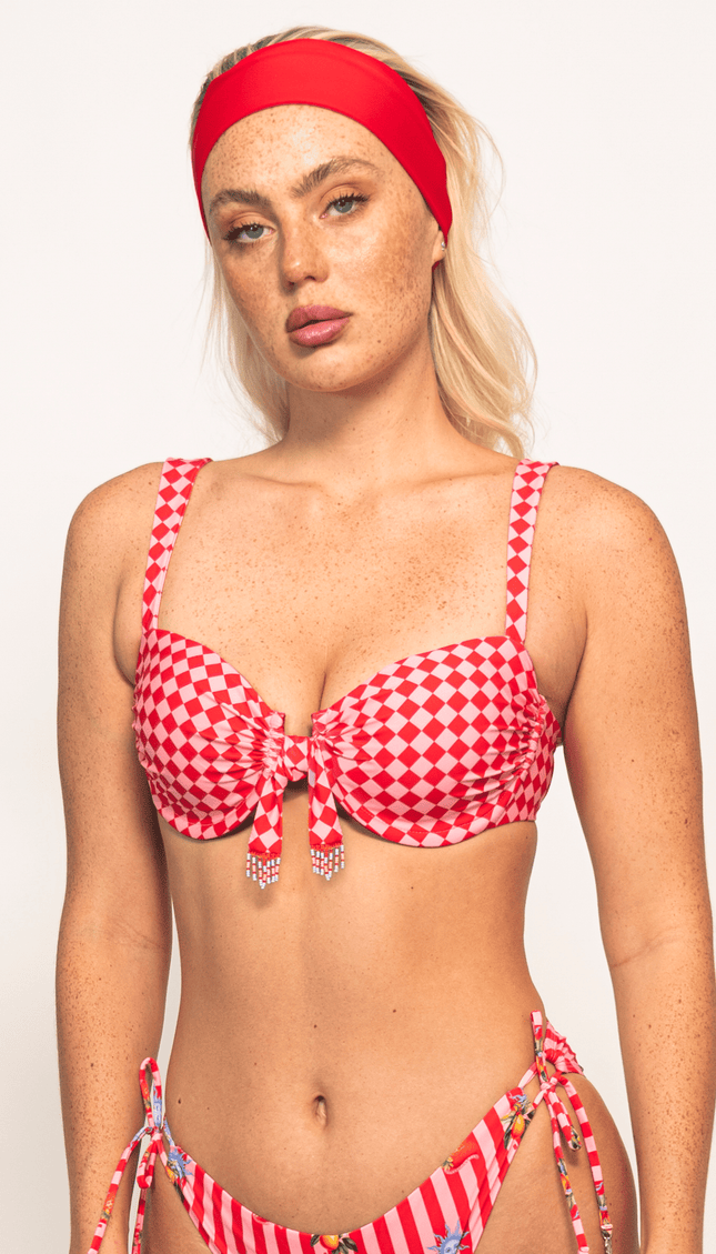Top de Bikini Cuadros, Colección Alma Frutal - Bari, los mejores trajes de baño y Bikinis. Diseño y tecnología juntos.