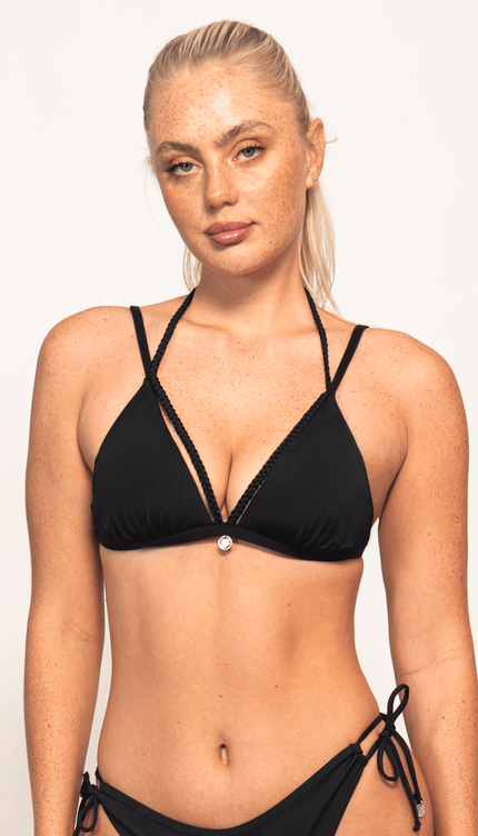Top de Bikini Midnight Trenzas, Colección Alma Frutal - Bari, los mejores trajes de baño y Bikinis. Diseño y tecnología juntos.
