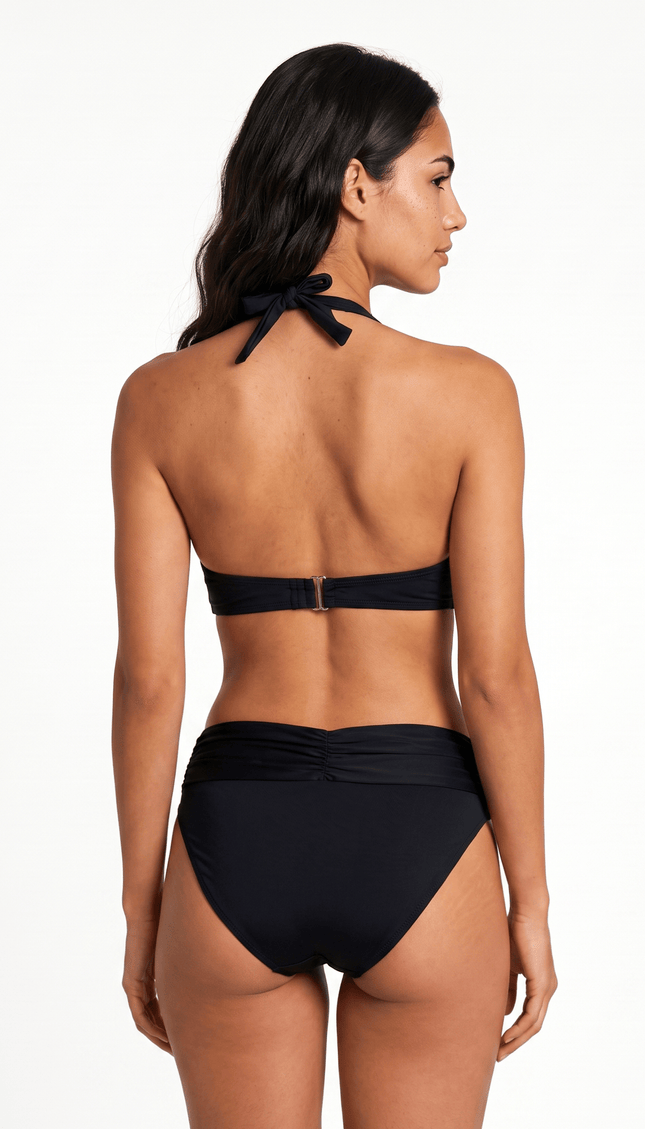 Top de Bikini Negro, Colección Alquimia - Bari, los mejores trajes de baño y Bikinis. Diseño y tecnología juntos.