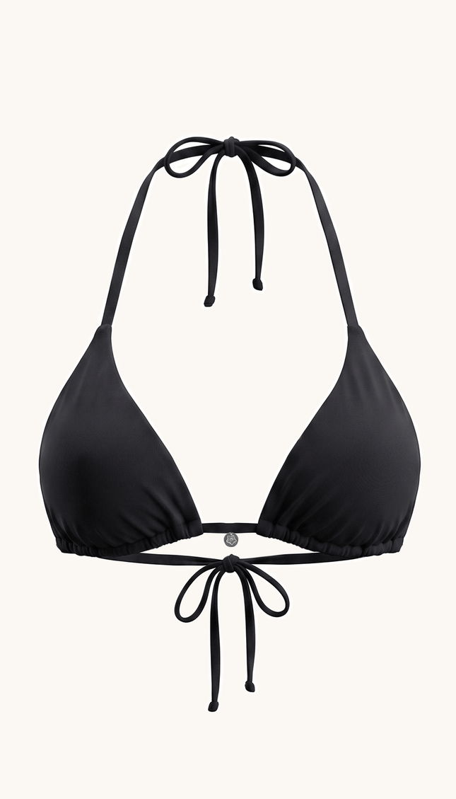 Top de Bikini Negro, Colección Alquimia - Bari, los mejores trajes de baño y Bikinis. Diseño y tecnología juntos.