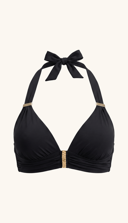 Top de Bikini Negro, Colección Alquimia - Bari, los mejores trajes de baño y Bikinis. Diseño y tecnología juntos.