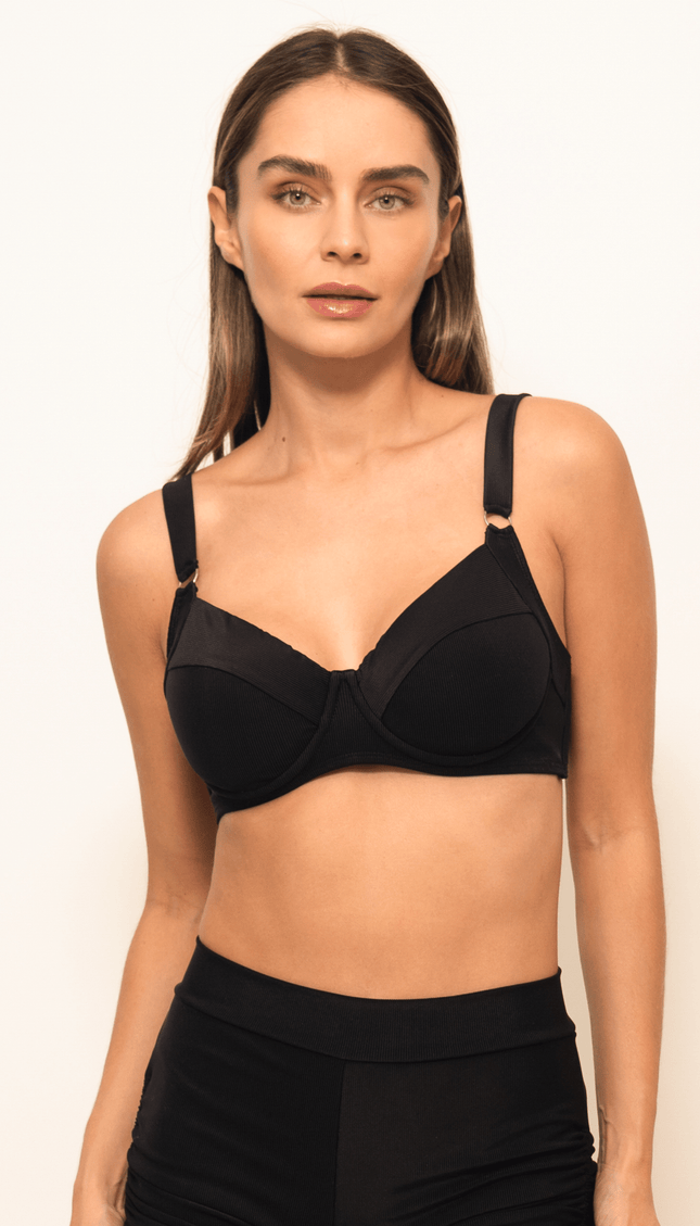 Top de Bikini Negro , Colección Limoncello - Bari, los mejores trajes de baño y Bikinis. Diseño y tecnología juntos.