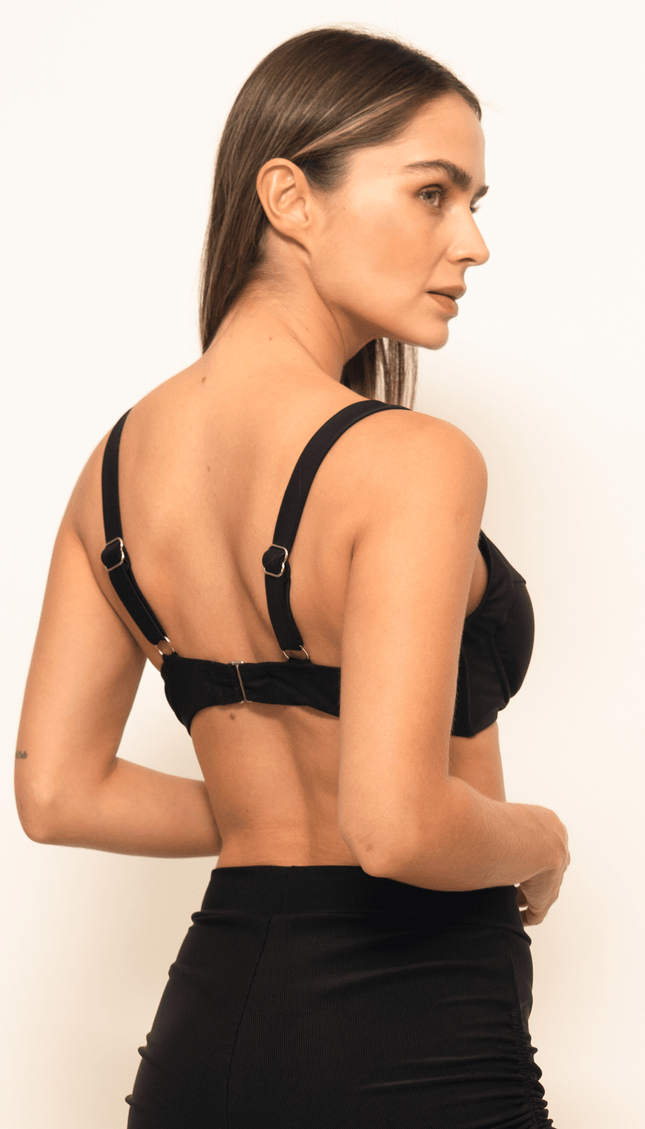 Top de Bikini Negro , Colección Limoncello - Bari, los mejores trajes de baño y Bikinis. Diseño y tecnología juntos.