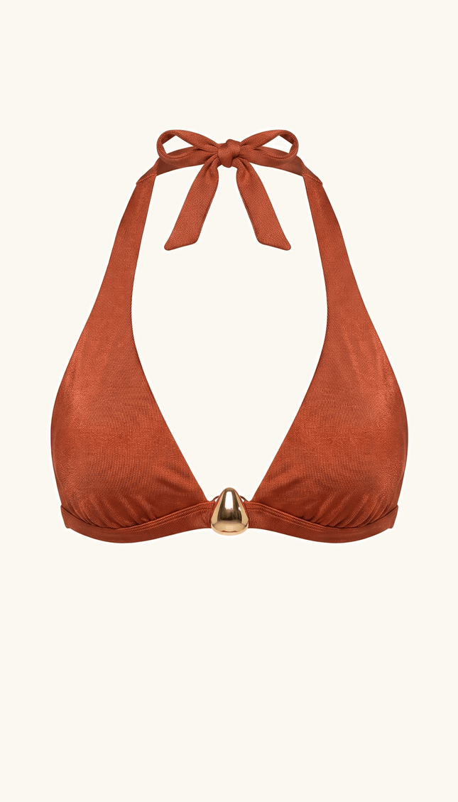 Top de Bikini Ocre , Colección Alquimia - Bari, los mejores trajes de baño y Bikinis. Diseño y tecnología juntos.