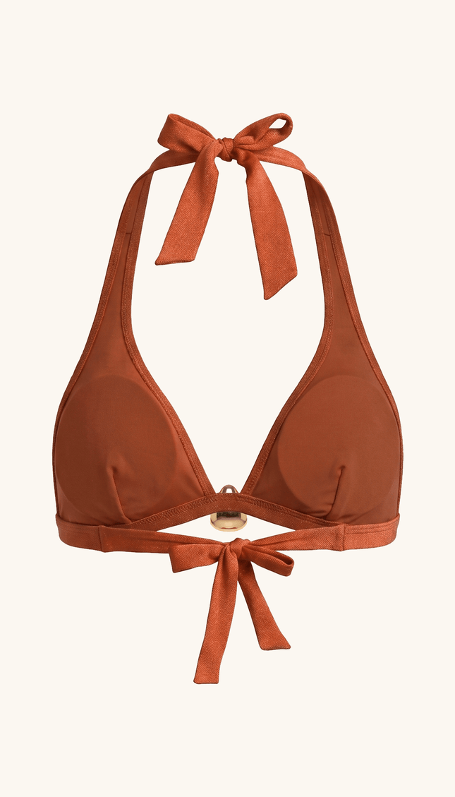 Top de Bikini Ocre , Colección Alquimia - Bari, los mejores trajes de baño y Bikinis. Diseño y tecnología juntos.