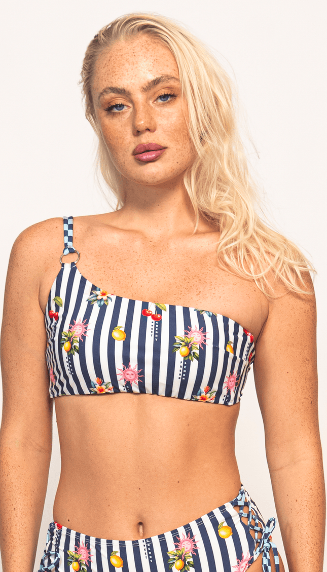 Top de Bikini Rayas , Colección Alma Frutal - Bari, los mejores trajes de baño y Bikinis. Diseño y tecnología juntos.