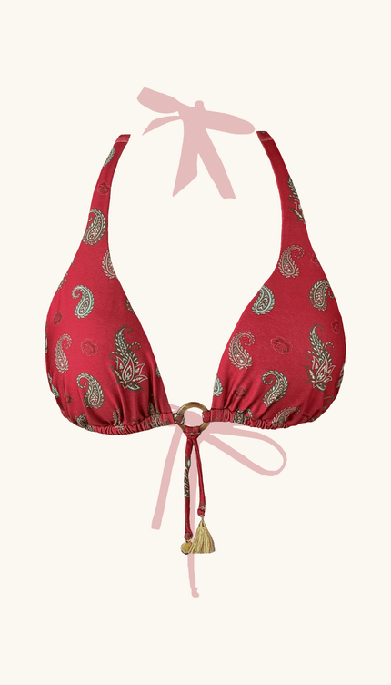 Top de Bikini Triangular Paisley , Colección ODISEA - Bari, los mejores trajes de baño y Bikinis. Diseño y tecnología juntos.