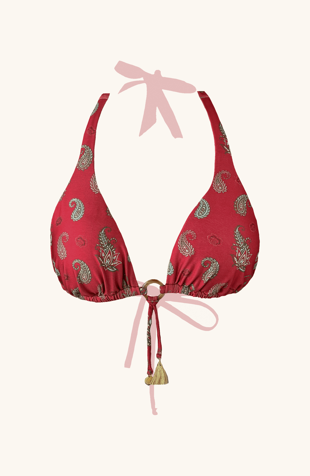 Top de Bikini Triangular Paisley , Colección ODISEA - Bari, los mejores trajes de baño y Bikinis. Diseño y tecnología juntos.