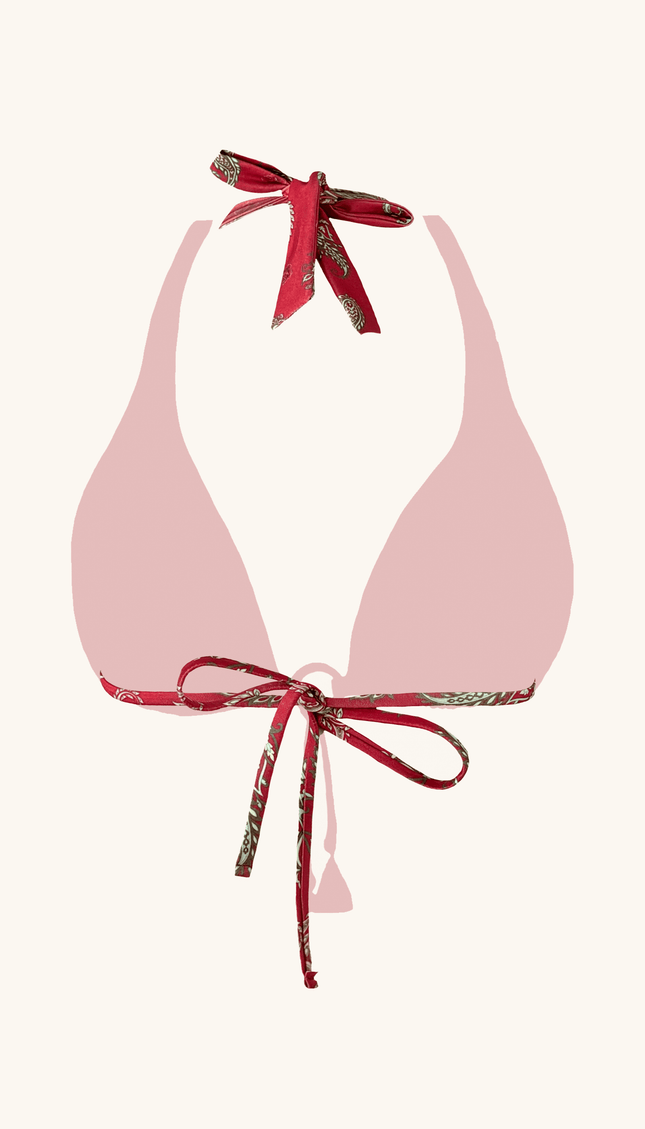 Top de Bikini Triangular Paisley , Colección ODISEA - Bari, los mejores trajes de baño y Bikinis. Diseño y tecnología juntos.