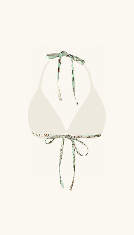 Top de Bikini Triangular Paisley Floral , Colección ODISEA - Bari, los mejores trajes de baño y Bikinis. Diseño y tecnología juntos.