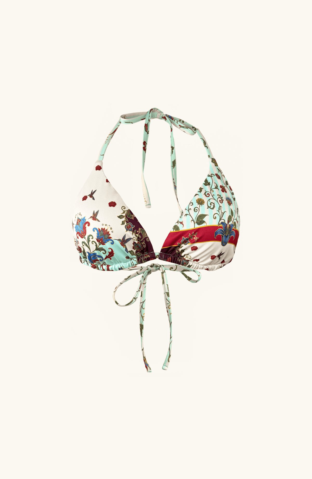 Top de Bikini Triangular Paisley Floral , Colección ODISEA - Bari, los mejores trajes de baño y Bikinis. Diseño y tecnología juntos.